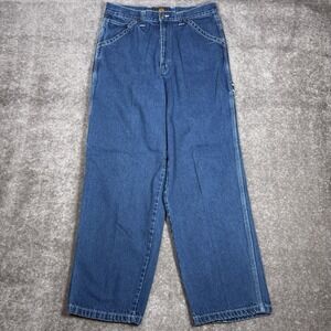 VTG Y2K Route 66 Jeans Men's 34x32 (32x30) Blue Denim Carpenter Baggy‎ Wide Leg